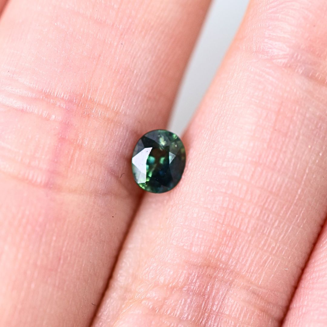 0.51ct Teal Blue Green Oval Sapphire