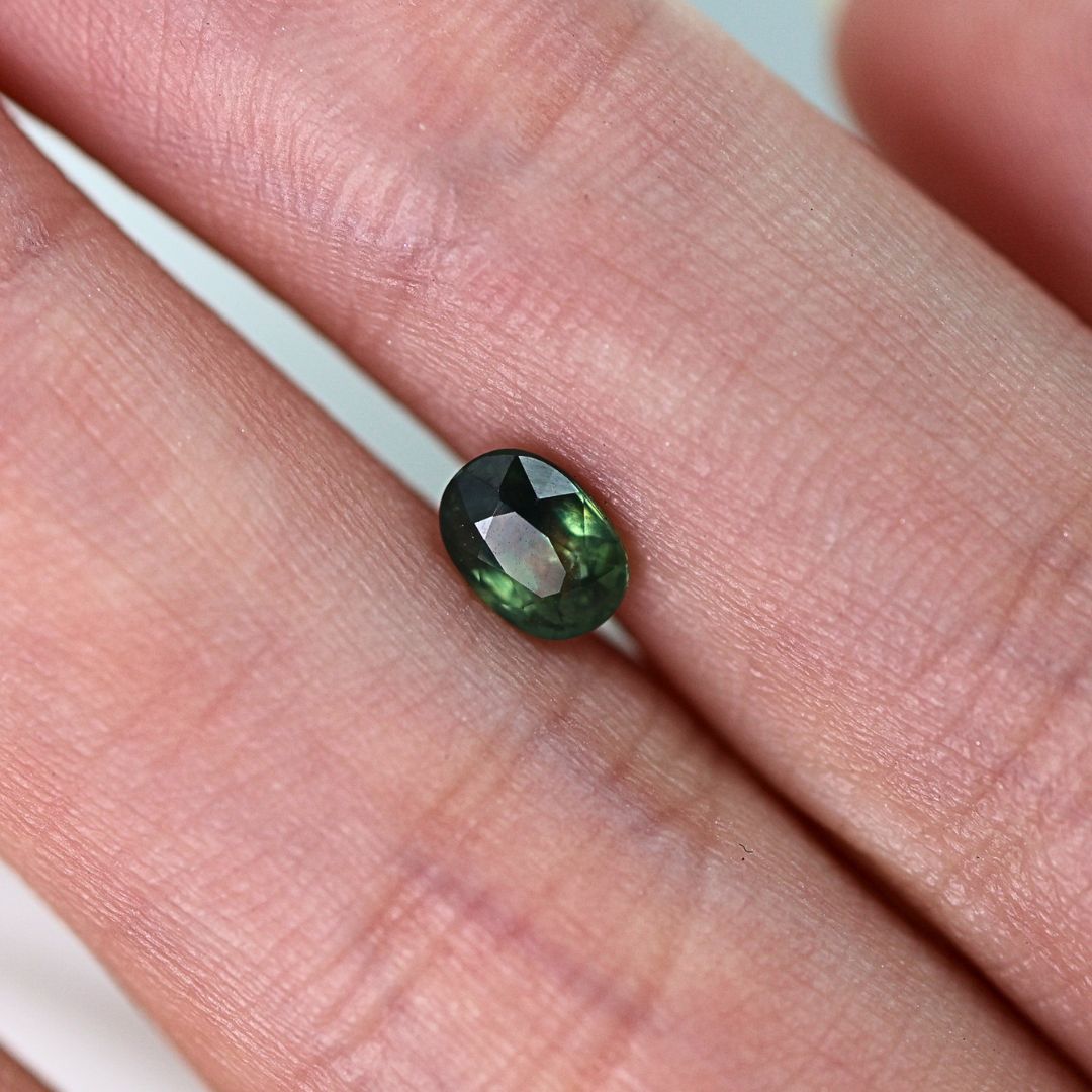 0.75ct Teal Blue Green Oval Sapphire
