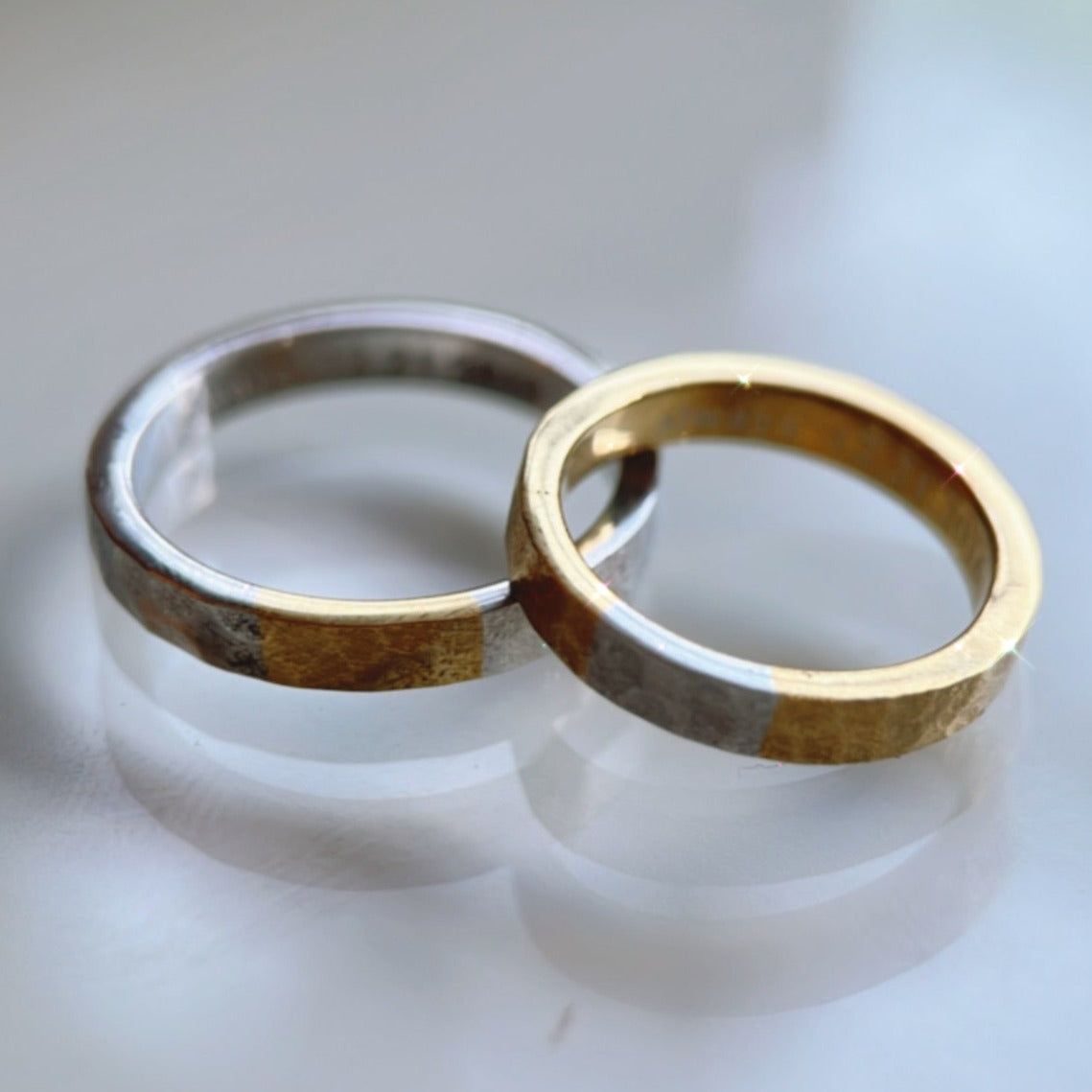 Customizable All Metal Wedding Band with Contrast Panel