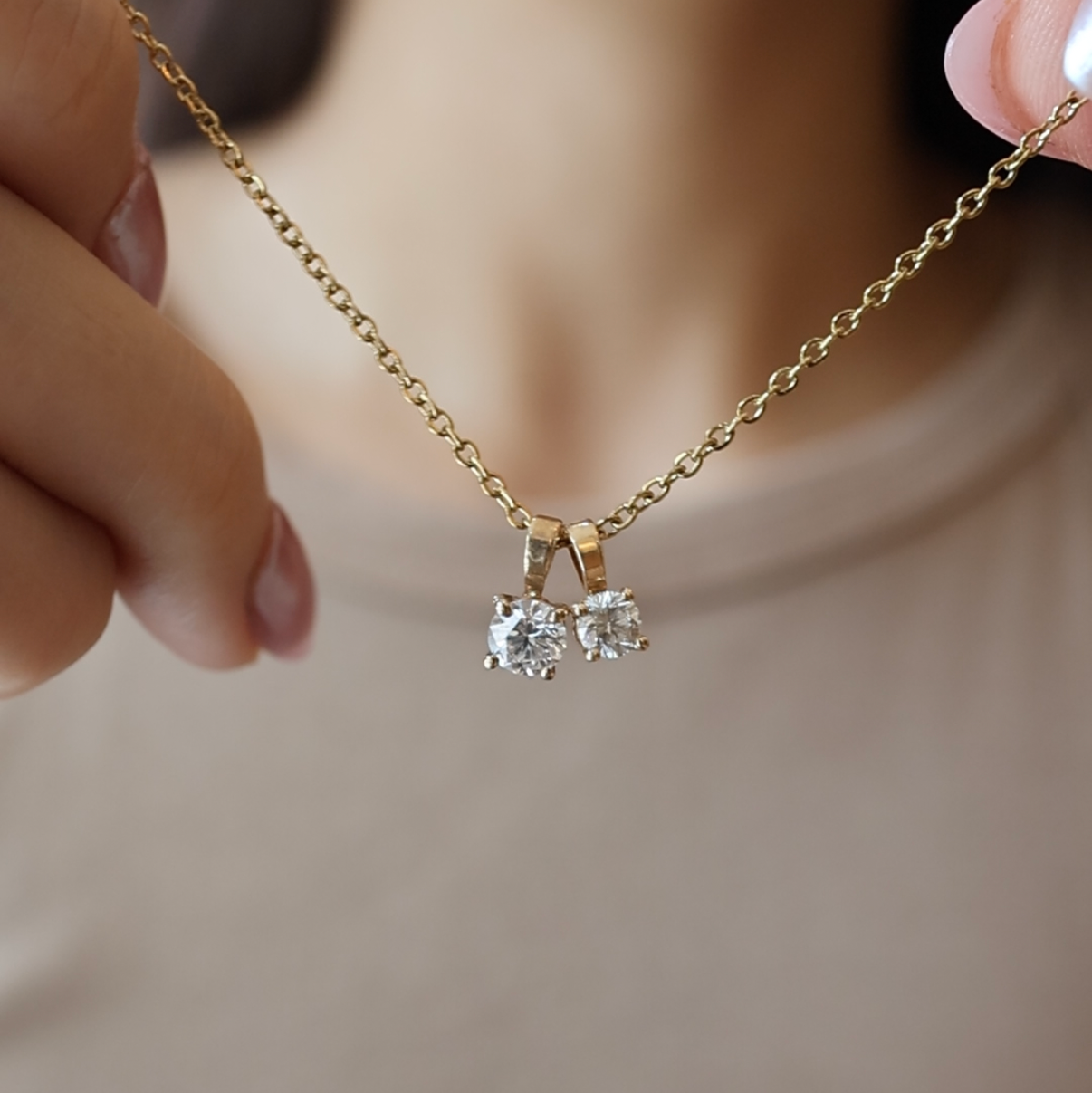 SAMPLE SALE: 0.30 CT Lab Diamond Pendant in 14K Yellow Gold