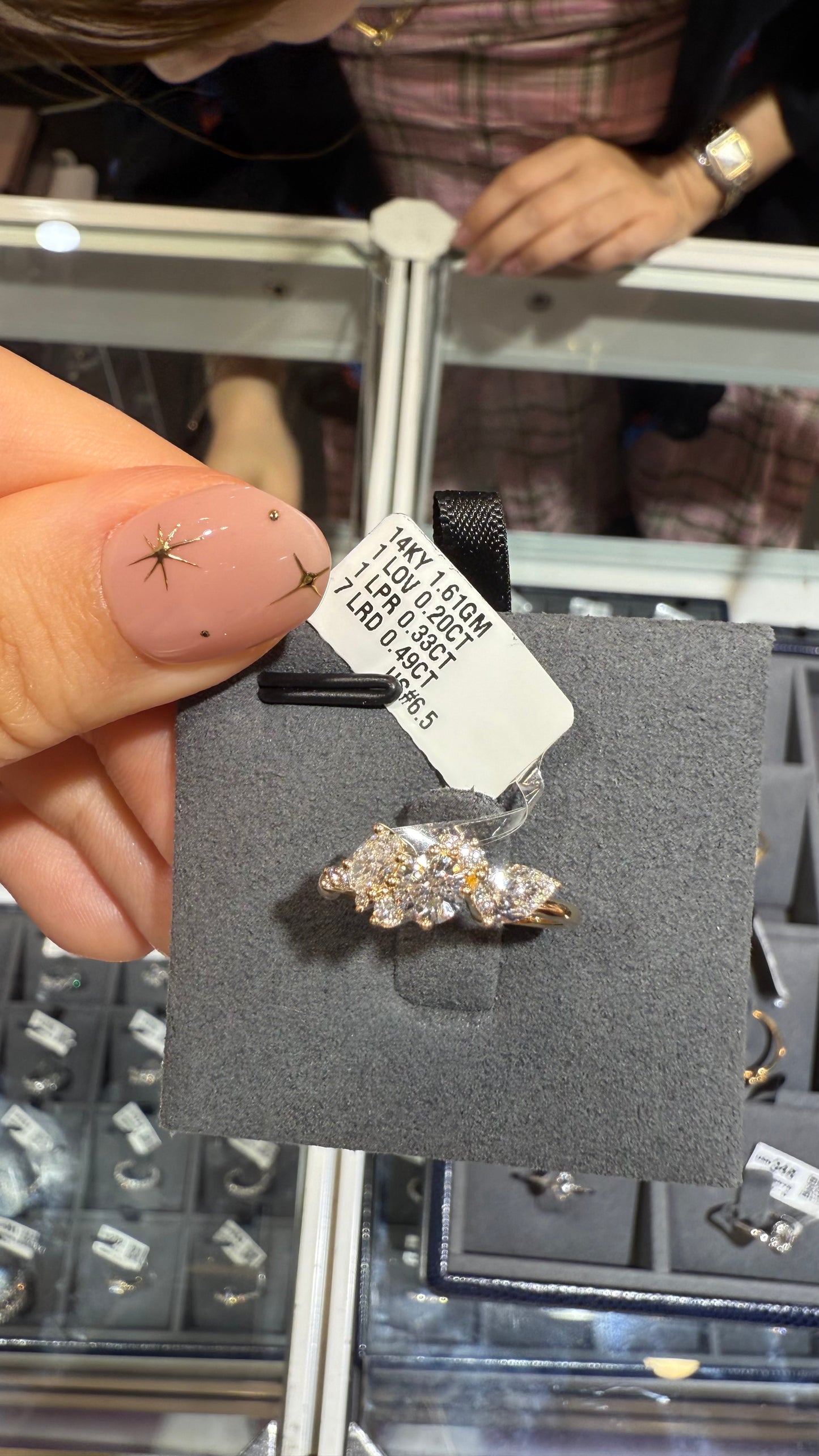 PRE-ORDER 1.02 TCW Cluster Lab Diamond Ring in 14K (SZ 6.5)