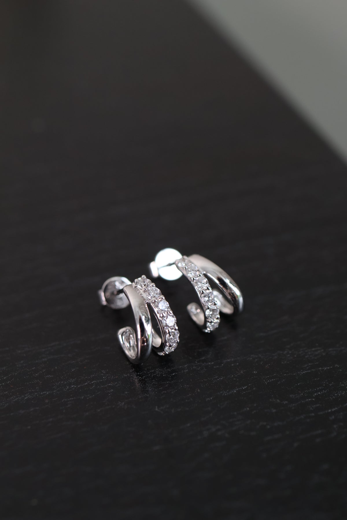 PRE-ORDER 0.46 TCW Double Hoop Lab Diamond Hoops in 14K