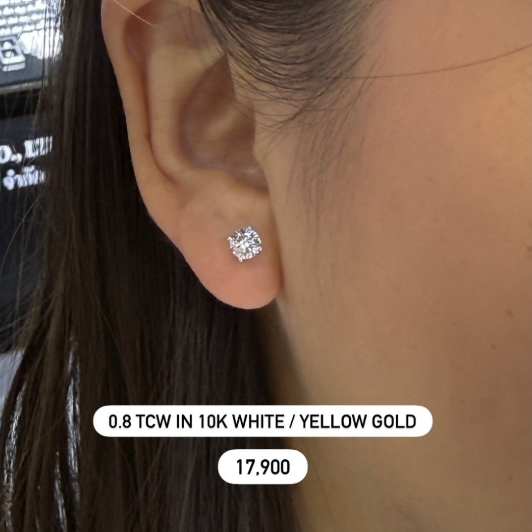 PRE-ORDER 0.8 TCW Lab Diamond Stud Earrings in 10K Gold