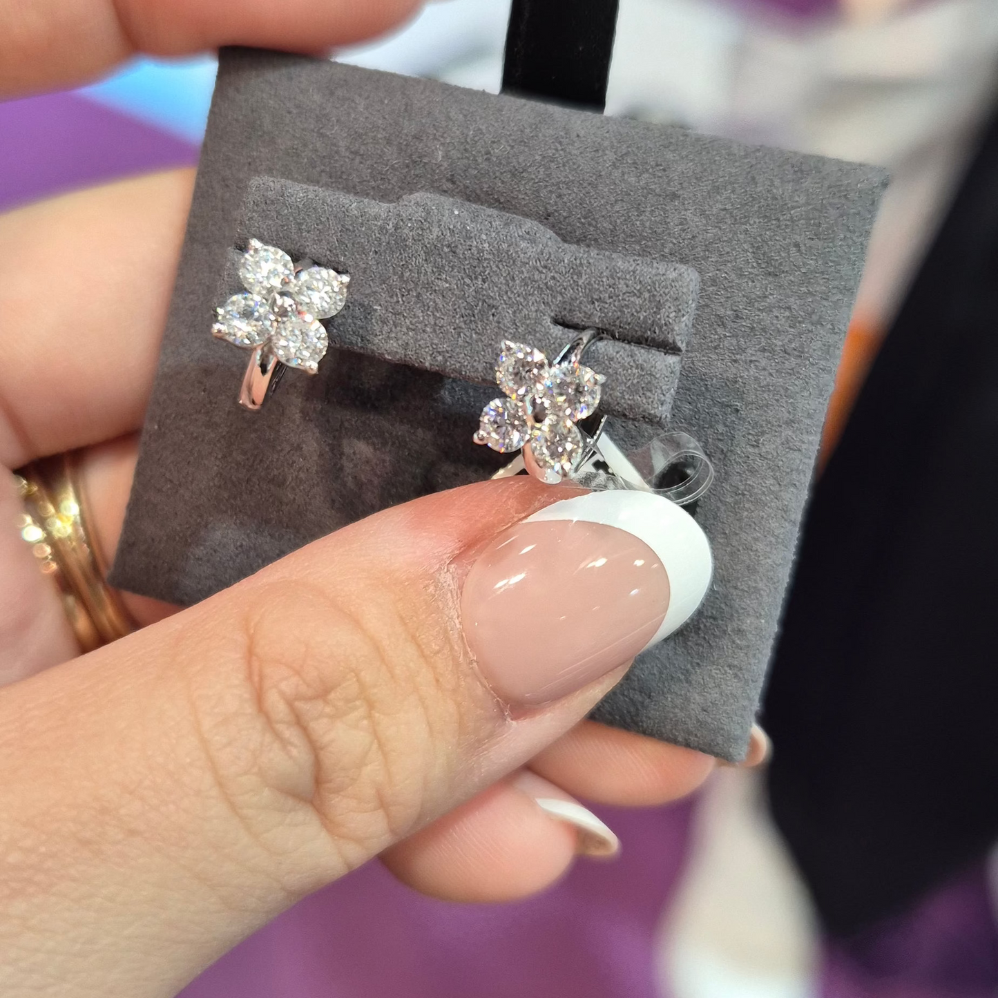 PRE-ORDER Flower Lab Diamond Hoop Earrings in 14K