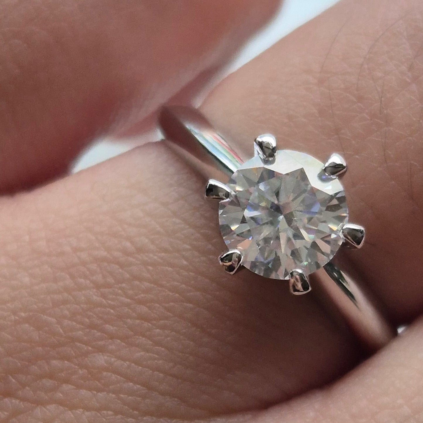 ONHAND: Manila Solitaire Engagement Ring in Moissanite + Silver