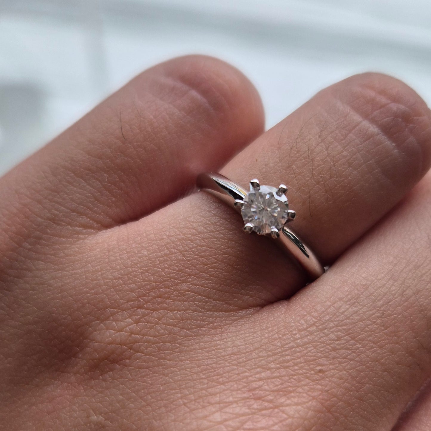 ONHAND: Manila Solitaire Engagement Ring in Moissanite + Silver