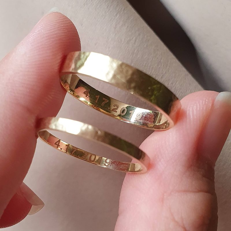 Customizable All Metal Wedding Band