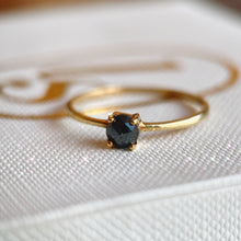 Load image into Gallery viewer, ONHAND: Prong set Black Diamond in 14k Yellow Gold
