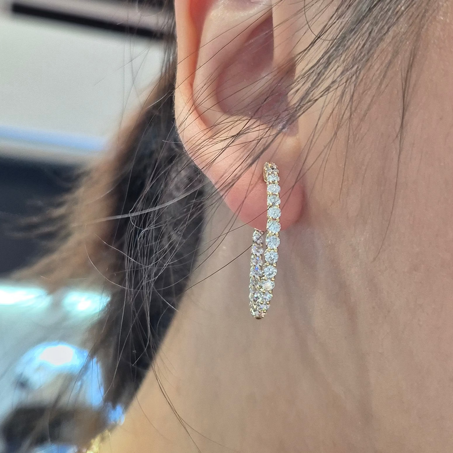 PRE-ORDER Lab Diamond Large Hoop Earrings in 14K Gold