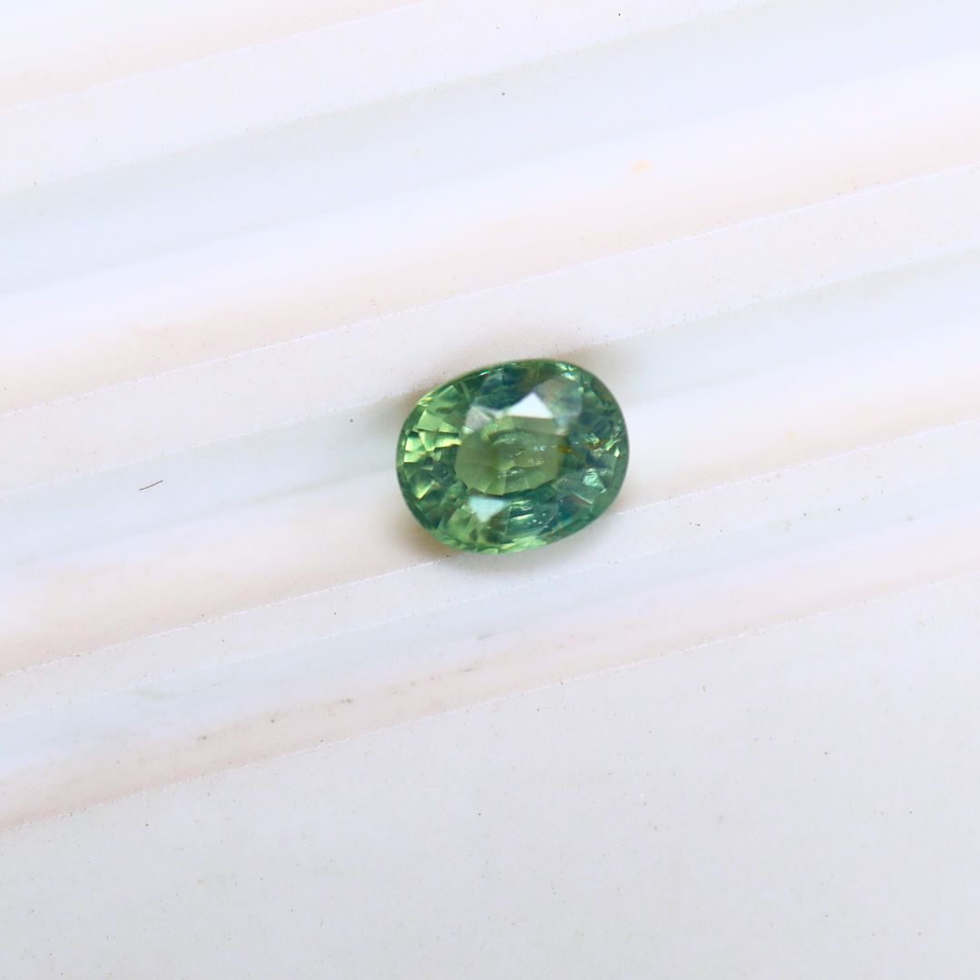 0.56ct Green Oval Sapphire