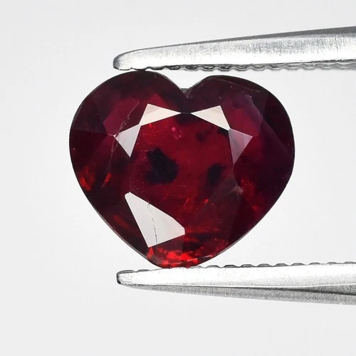 0.90ct Deep Red Happy Heart cut Ruby