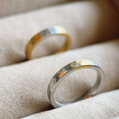 Customizable All Metal Wedding Band with Contrast Panel