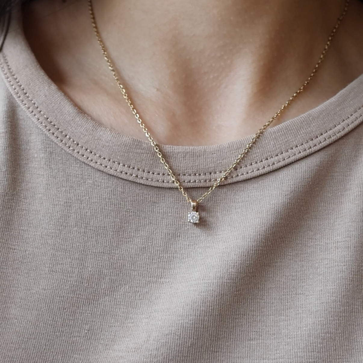 SAMPLE SALE: 0.30 CT Lab Diamond Pendant in 14K Yellow Gold