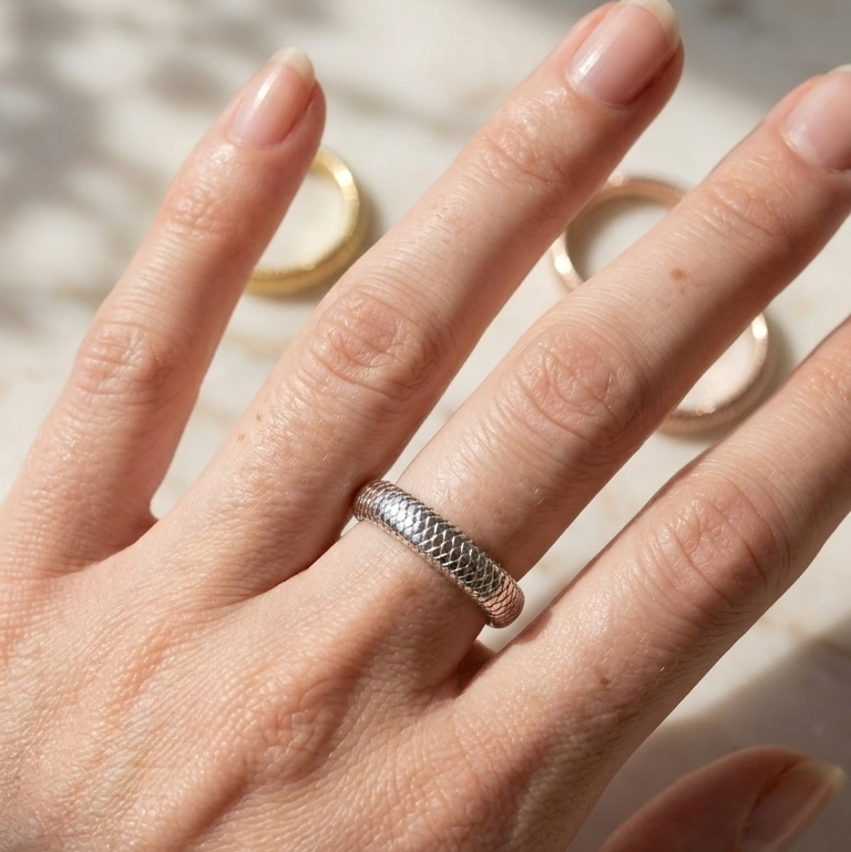 ON HAND 18K Yellow, Rose & White Gold Stretchy Ring