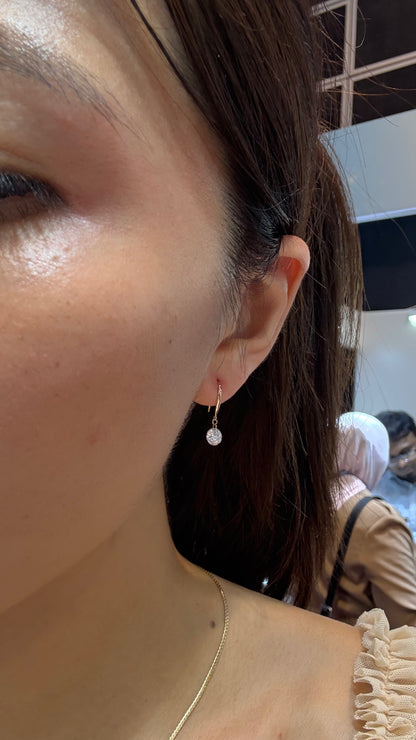 PRE-ORDER 1.19 TCW Round Drilled Lab Diamond Dangler Earrings in 14K Gold
