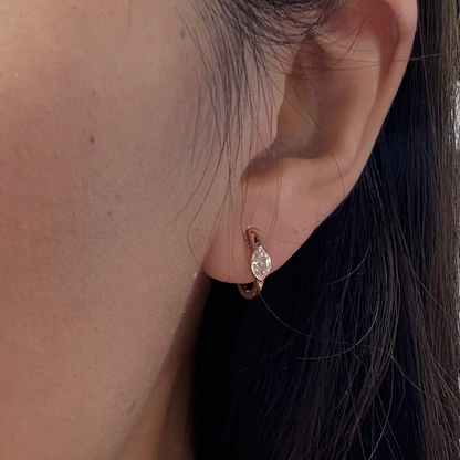 PRE-ORDER 0.37 TCW Cool Girl Marquise Lab Diamond Hoop Stud Earrings in 14K Gold (Copy)