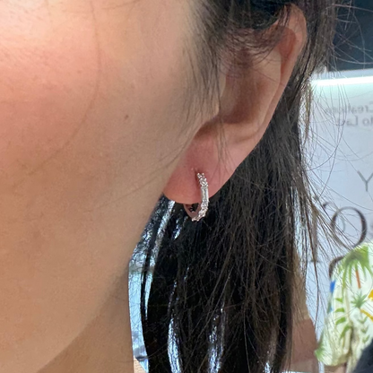 PRE-ORDER 0.63 TCW Mixed Cut Lab Diamond Hoop Earrings in 14K Gold