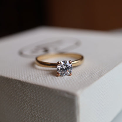SAMPLE SALE: 0.50 CT Solitaire Lab Diamond in 14K Yellow Gold Ring SZ 6 1