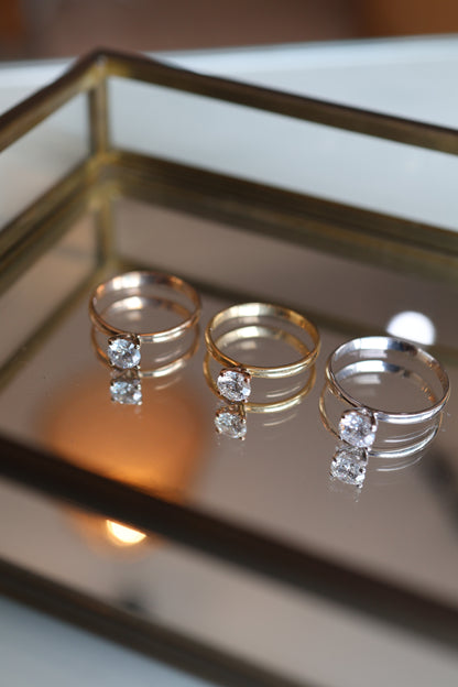 SAMPLE SALE: 0.50 CT Solitaire Lab Diamond in 14K White Gold Ring SZ 7