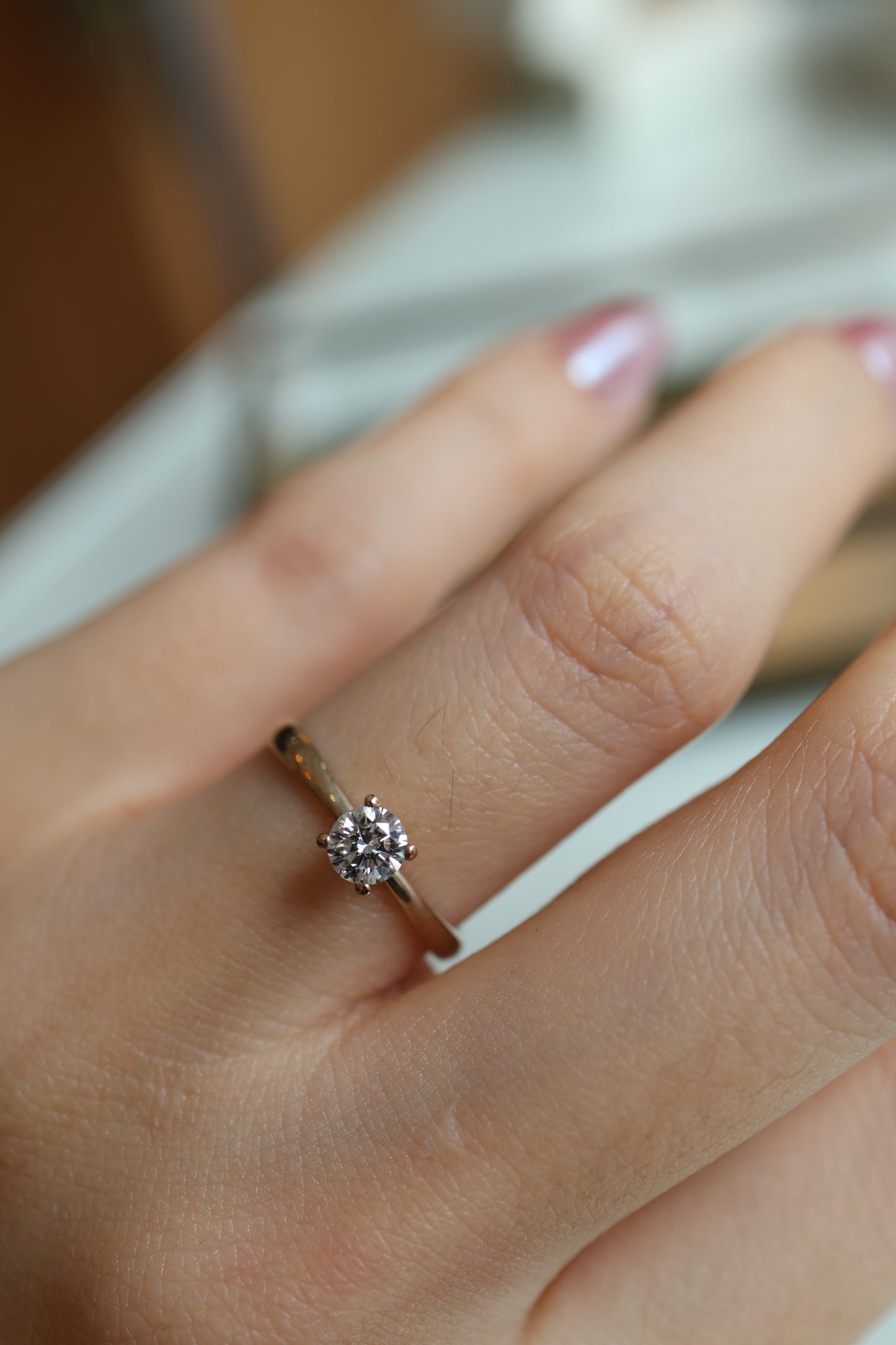 SAMPLE SALE: 0.30 CT Solitaire Lab Diamond in 14K YELLOW Gold Ring SZ 6 2