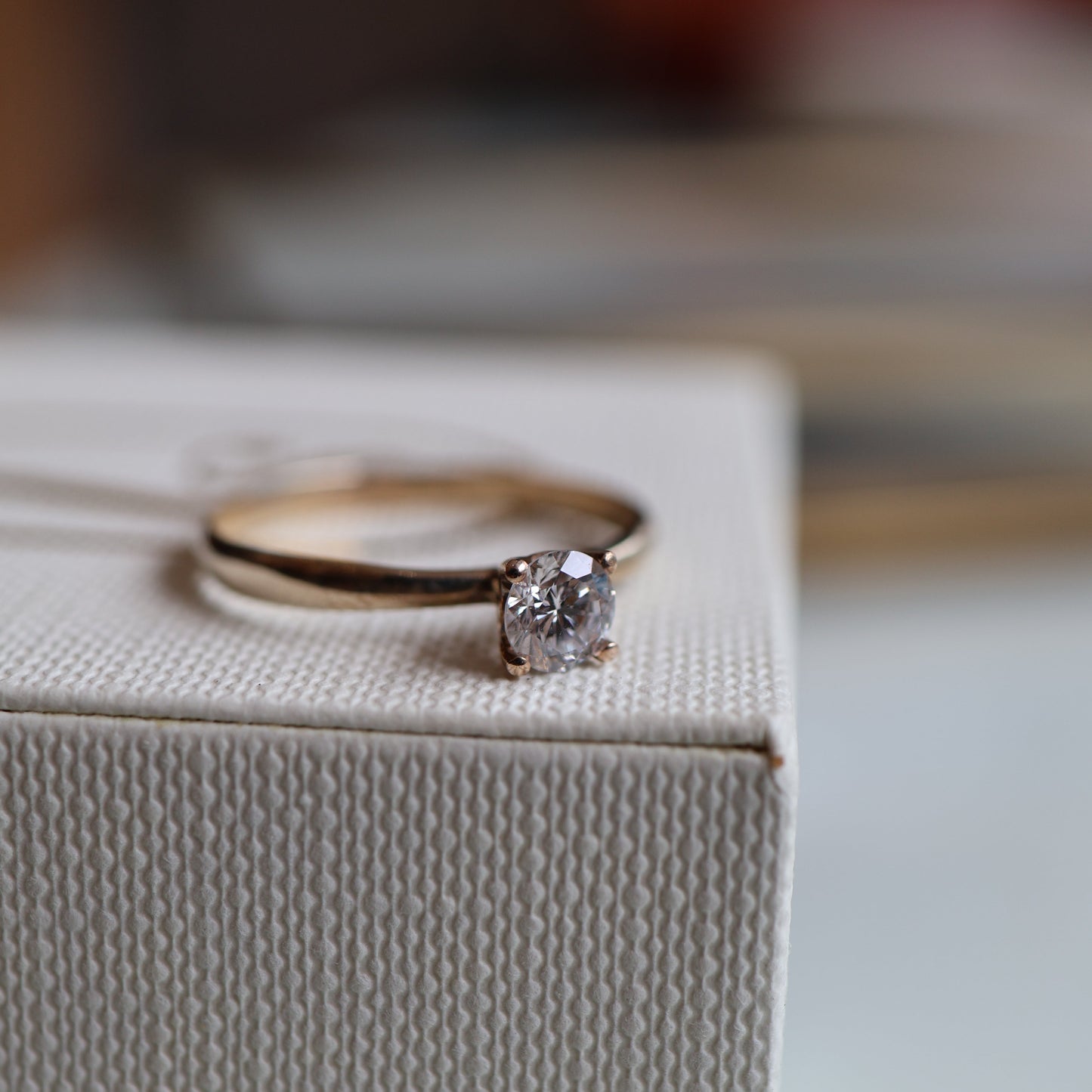 SAMPLE SALE: 0.30 CT Solitaire Lab Diamond in 14K YELLOW Gold Ring SZ 6 2