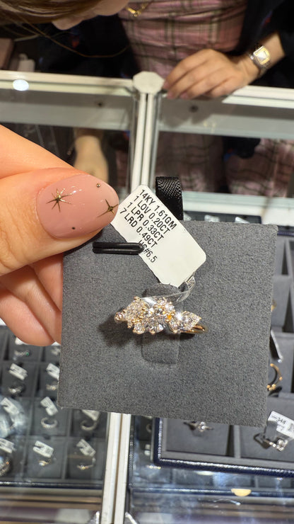 PRE-ORDER 1.02 TCW Cluster Lab Diamond Ring in 14K (SZ 6.5)