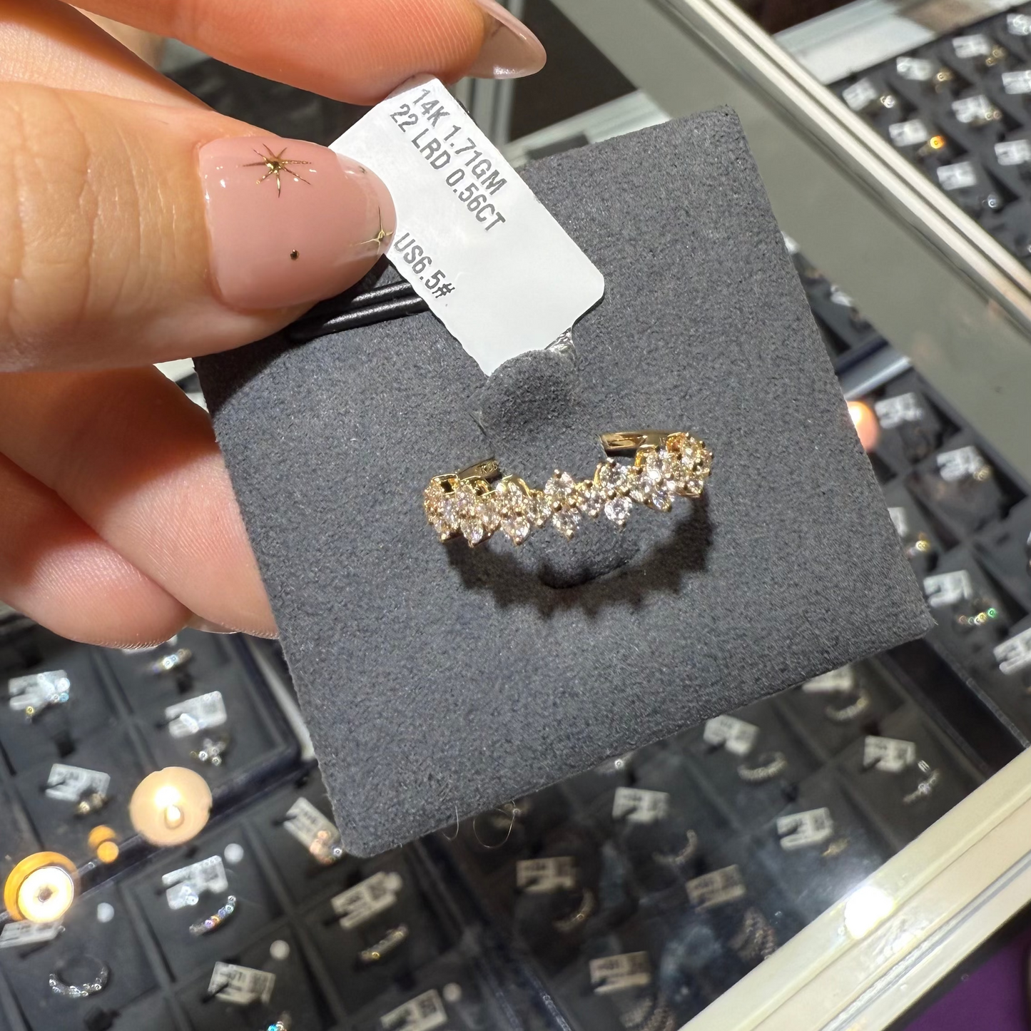 PRE-ORDER 0.56 TCW Alternating Round Lab Diamond Half Eternity Ring in 14K (SZ 6.5)