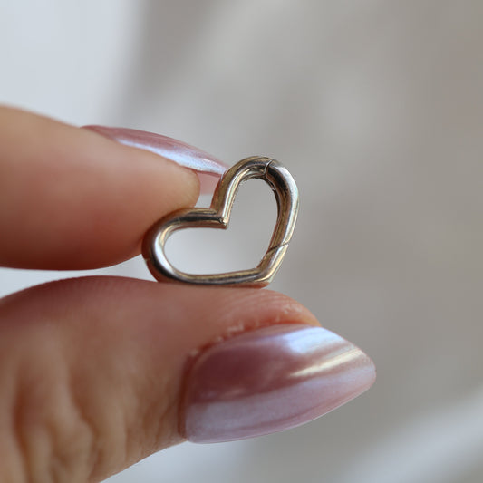 SAMPLE SALE: Heart Pendant Connector or Ring Keeper in Silver