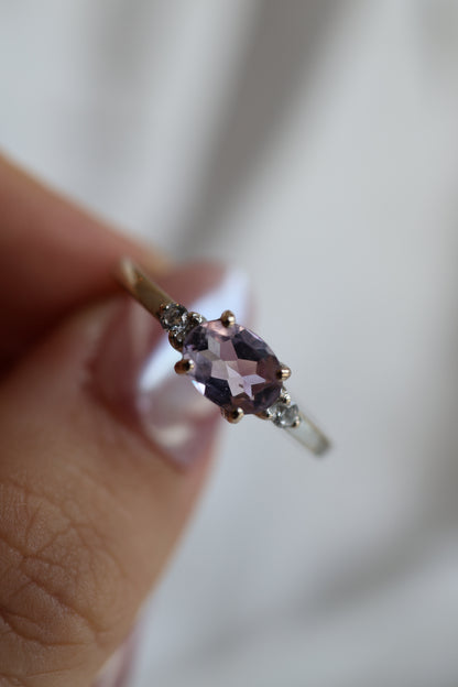 SAMPLE SALE: 0.65 CT Amethyst in 18K WHITE Gold Ring SZ 9.5