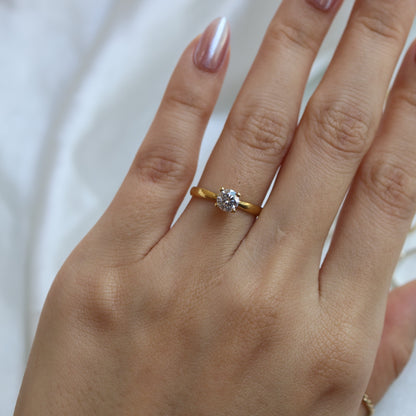 SAMPLE SALE: 0.50 CT Solitaire Lab Diamond in 14K Yellow Gold Ring SZ 6 1