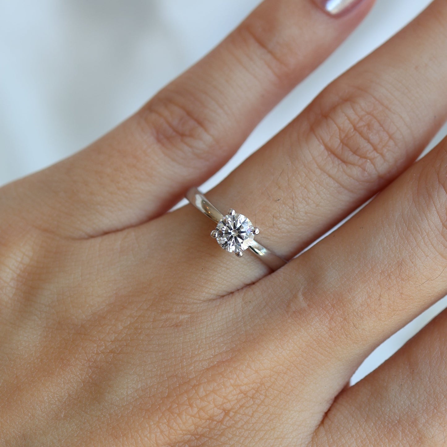 SAMPLE SALE: 0.50 CT Solitaire Lab Diamond in 14K White Gold Ring SZ 7
