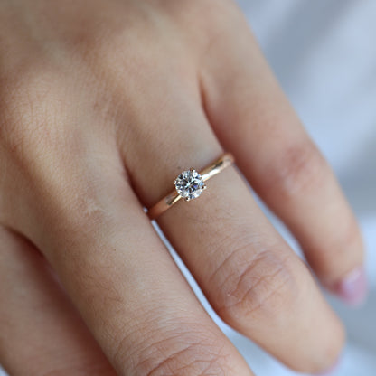 SAMPLE SALE: 0.30 CT Solitaire Lab Diamond in 14K YELLOW Gold Ring SZ 6 2