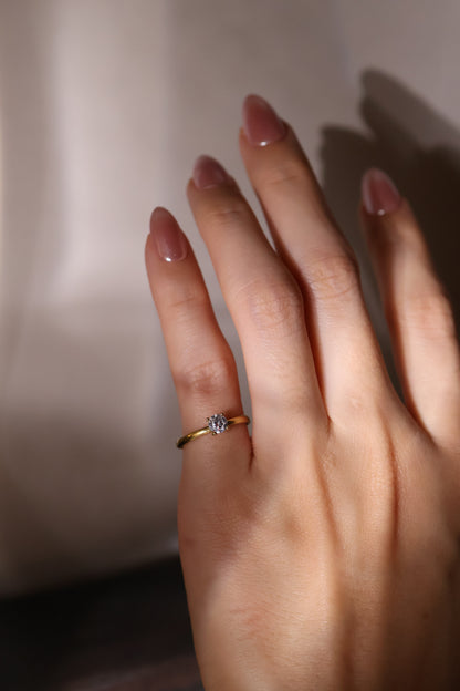 SAMPLE SALE: 0.30 CT Solitaire Lab Diamond in 14K YELLOW Gold Ring SZ 6 2