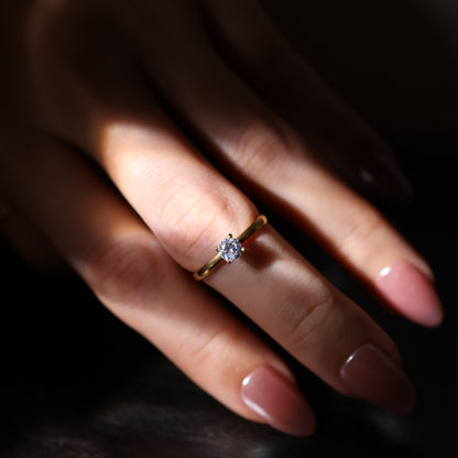 SAMPLE SALE: 0.30 CT Solitaire Lab Diamond in 14K YELLOW Gold Ring SZ 6 2