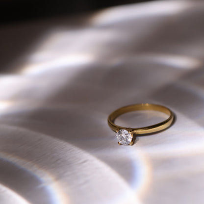 SAMPLE SALE: 0.30 CT Solitaire Lab Diamond in 14K YELLOW Gold Ring SZ 6 2