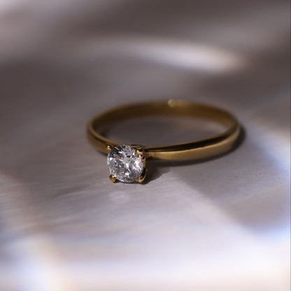 SAMPLE SALE: 0.30 CT Solitaire Lab Diamond in 14K YELLOW Gold Ring SZ 6 2