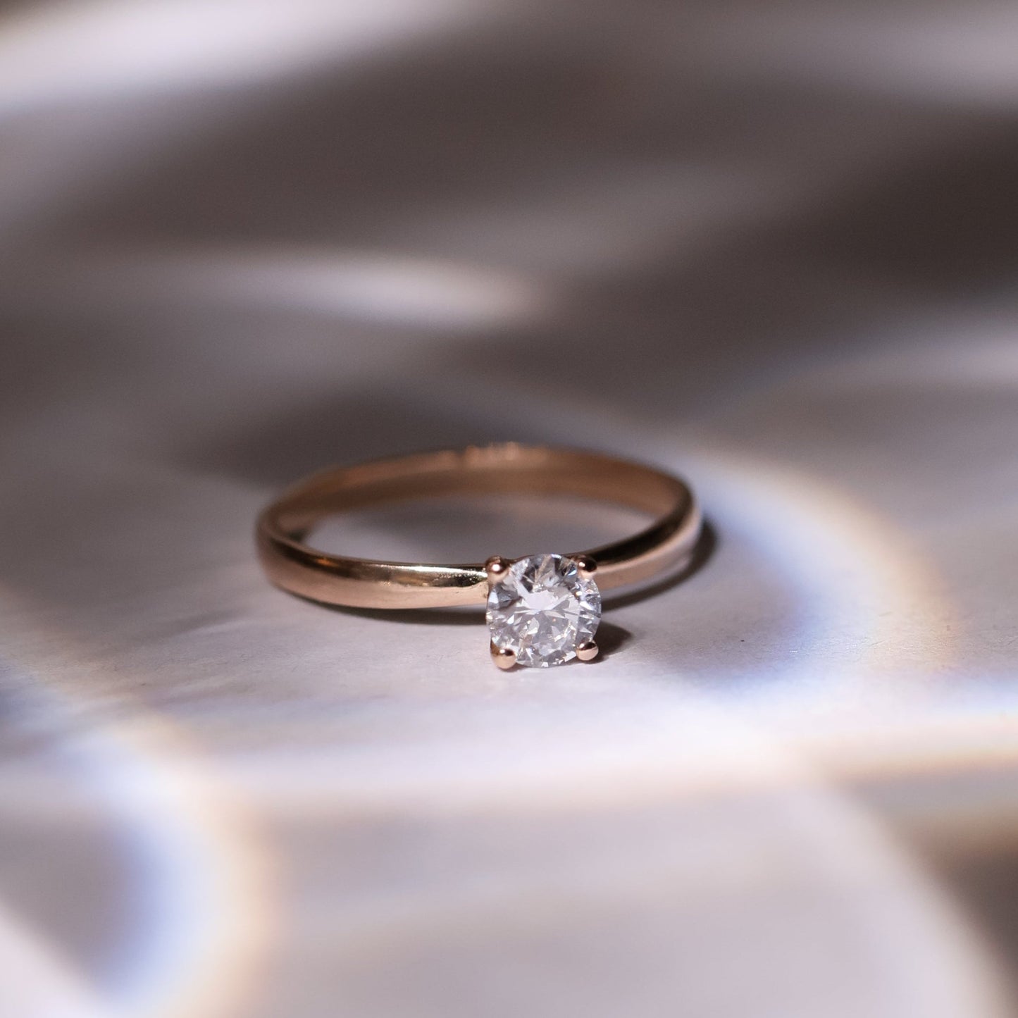 SAMPLE SALE: 0.30 CT Solitaire Lab Diamond in 14K ROSE Gold Ring SZ 6 1