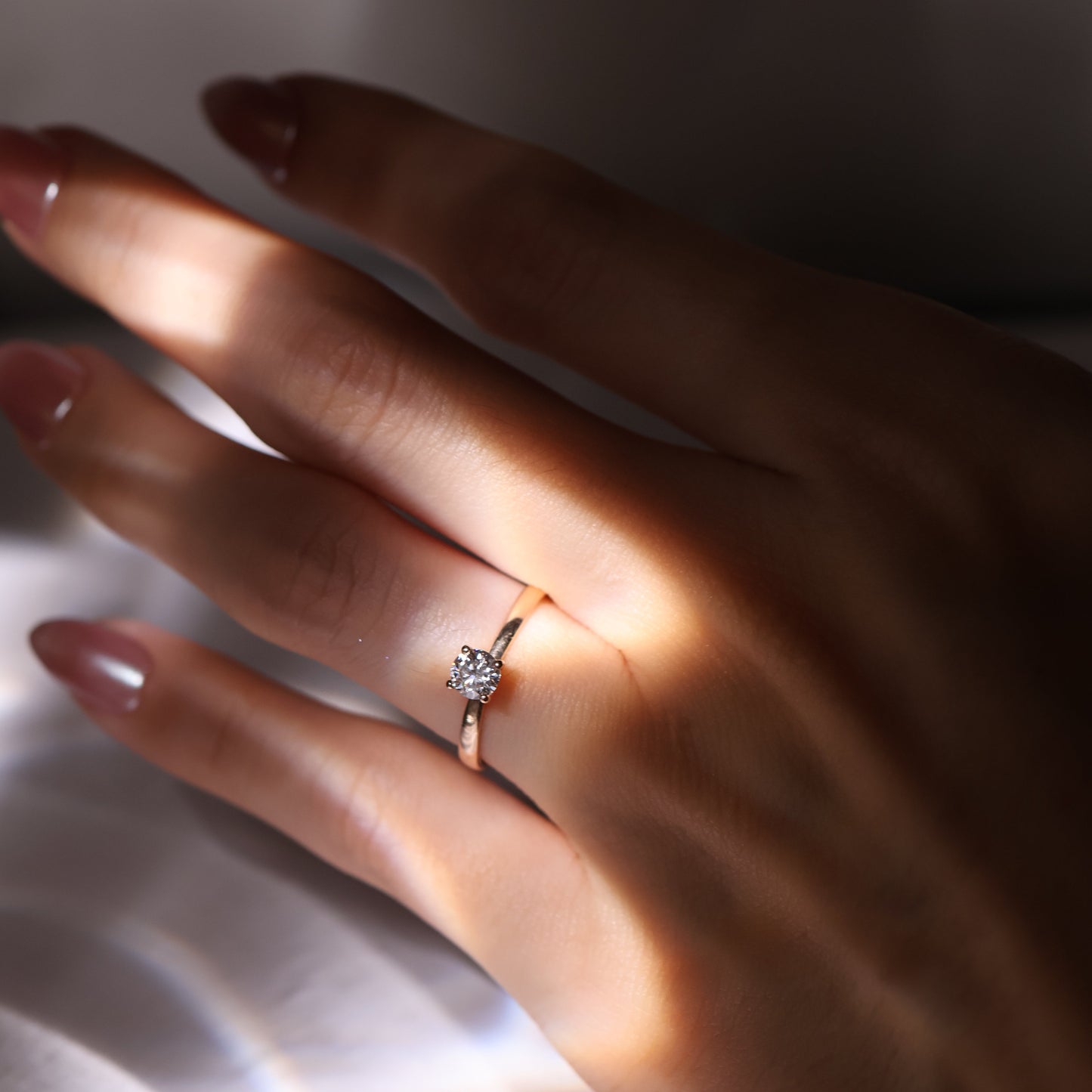 SAMPLE SALE: 0.30 CT Solitaire Lab Diamond in 14K ROSE Gold Ring SZ 6 1