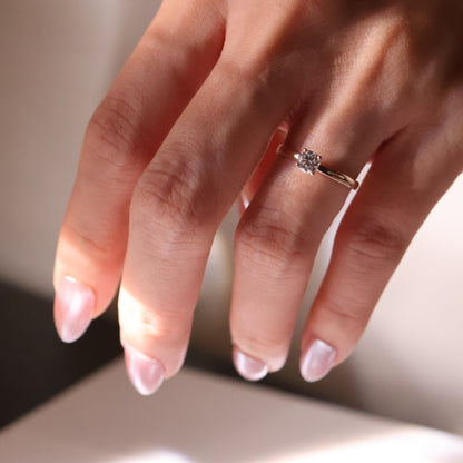 SAMPLE SALE: 0.30 CT Solitaire Lab Diamond in 14K ROSE Gold Ring SZ 6 1