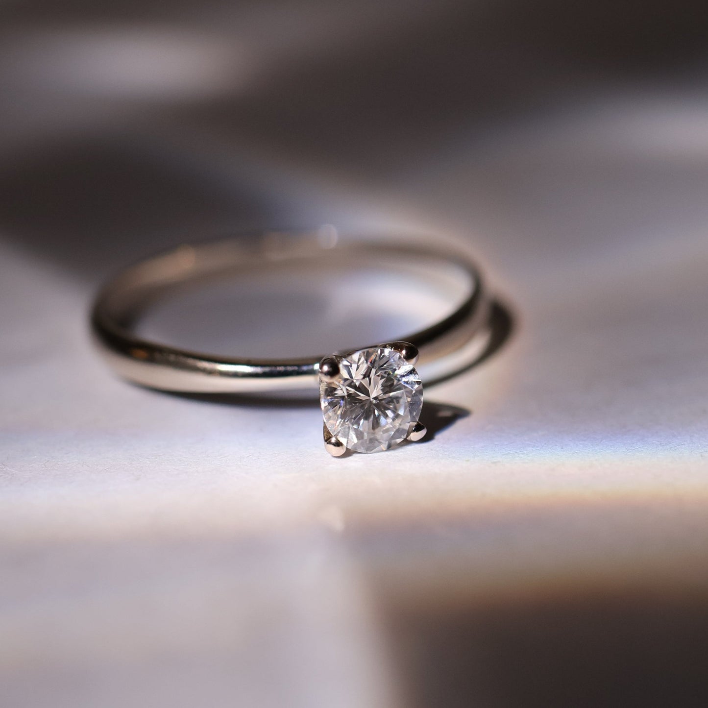 SAMPLE SALE: 0.30 CT Solitaire Lab Diamond in 14K White Gold Ring SZ 6.5