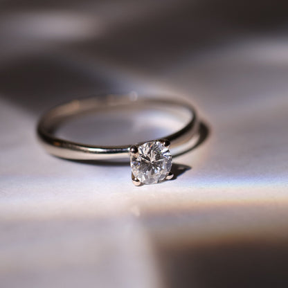 SAMPLE SALE: 0.30 CT Solitaire Lab Diamond in 14K White Gold Ring SZ 6.5