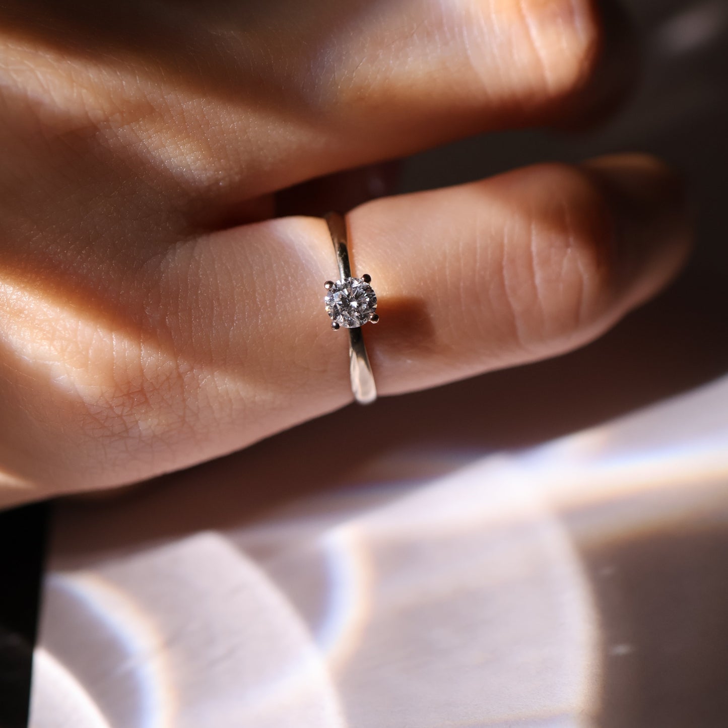 SAMPLE SALE: 0.30 CT Solitaire Lab Diamond in 14K White Gold Ring SZ 6.5