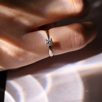 SAMPLE SALE: 0.30 CT Solitaire Lab Diamond in 14K White Gold Ring SZ 6.5