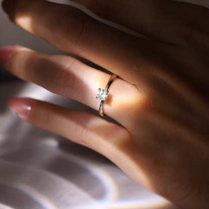 SAMPLE SALE: 0.30 CT Solitaire Lab Diamond in 14K White Gold Ring SZ 6.5