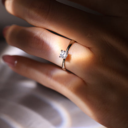 SAMPLE SALE: 0.30 CT Solitaire Lab Diamond in 14K White Gold Ring SZ 6.5