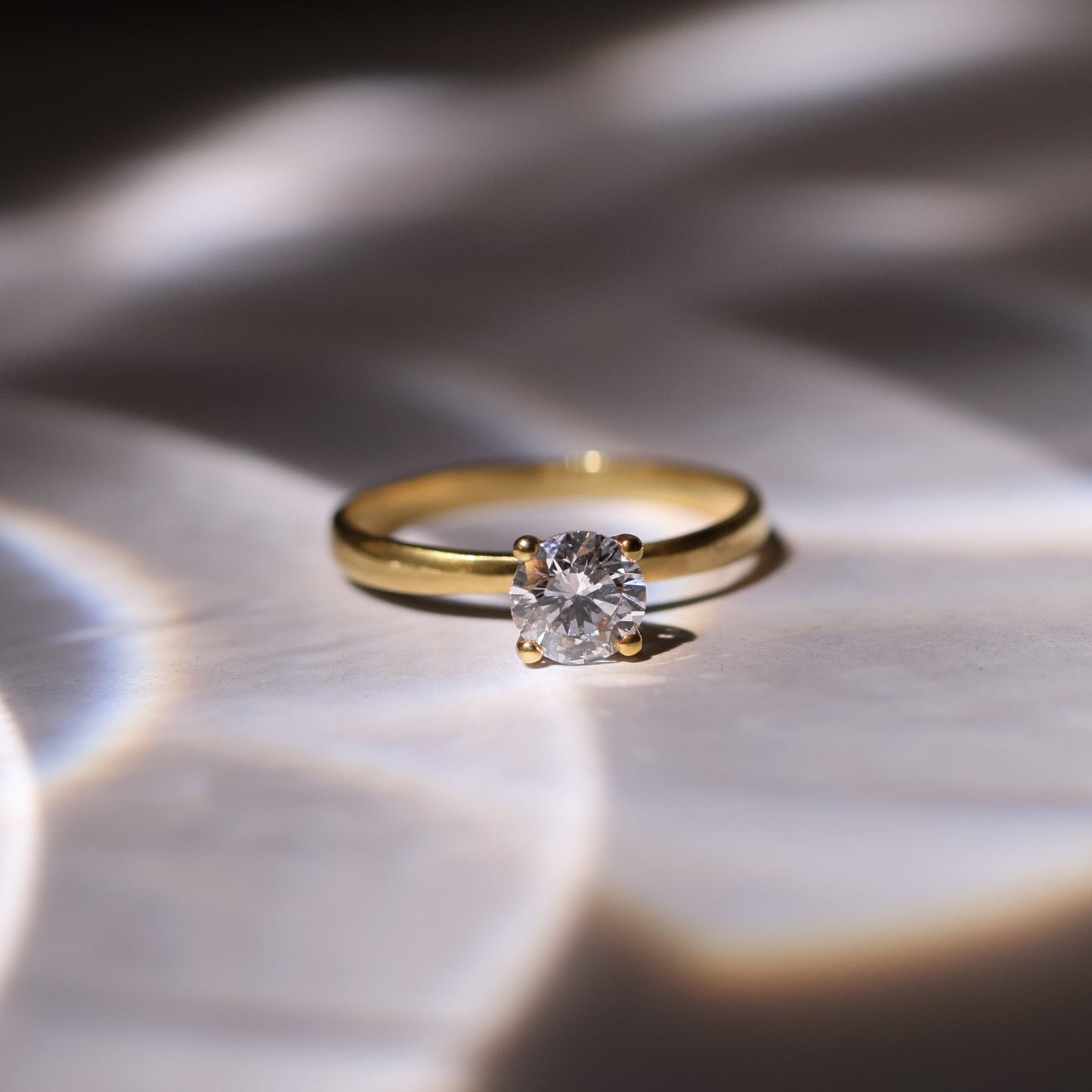 SAMPLE SALE: 0.5 CT Solitaire Lab Diamond in 14K Yellow Gold Ring SZ 6 2