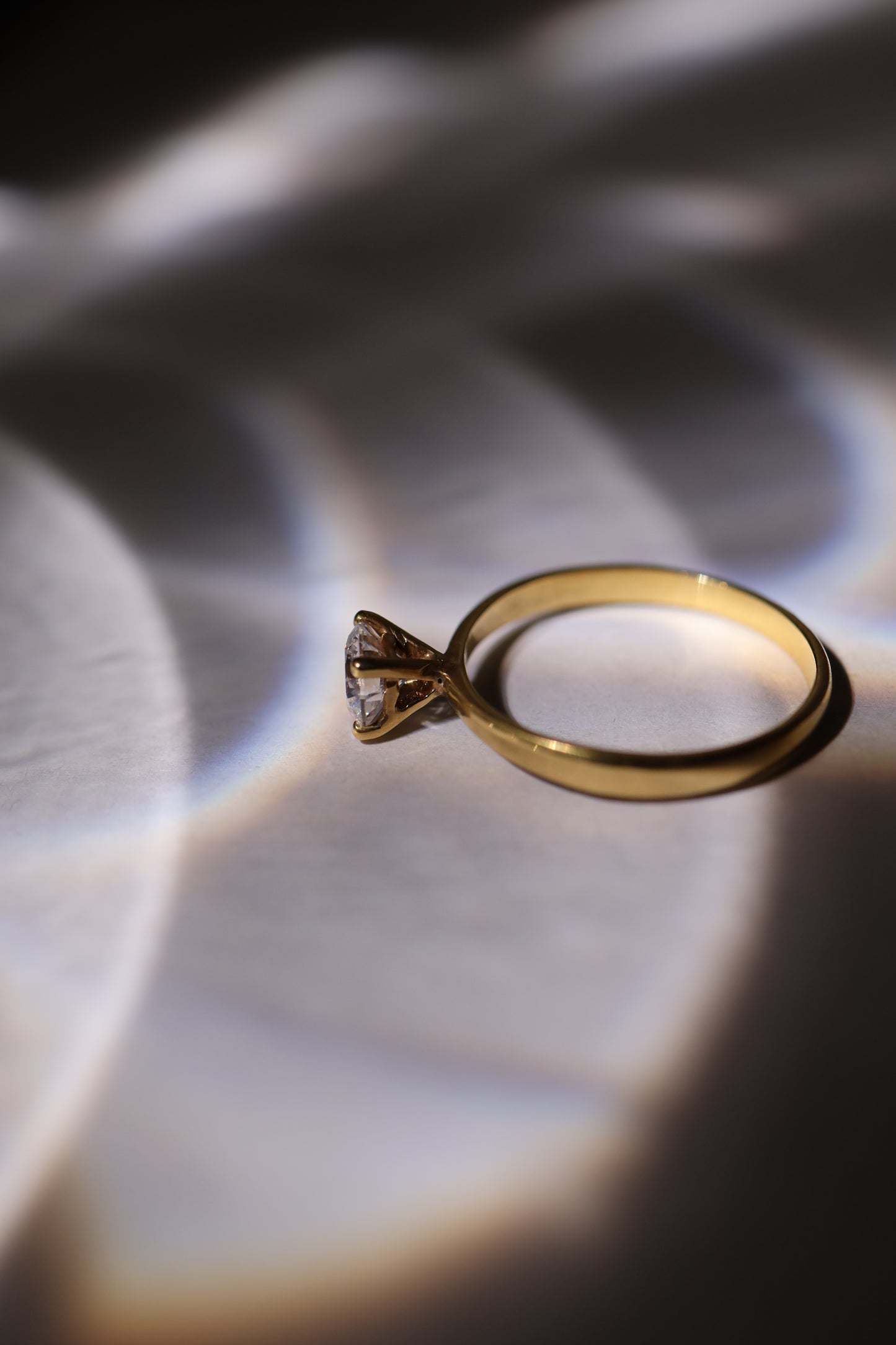 SAMPLE SALE: 0.5 CT Solitaire Lab Diamond in 14K Yellow Gold Ring SZ 6 2