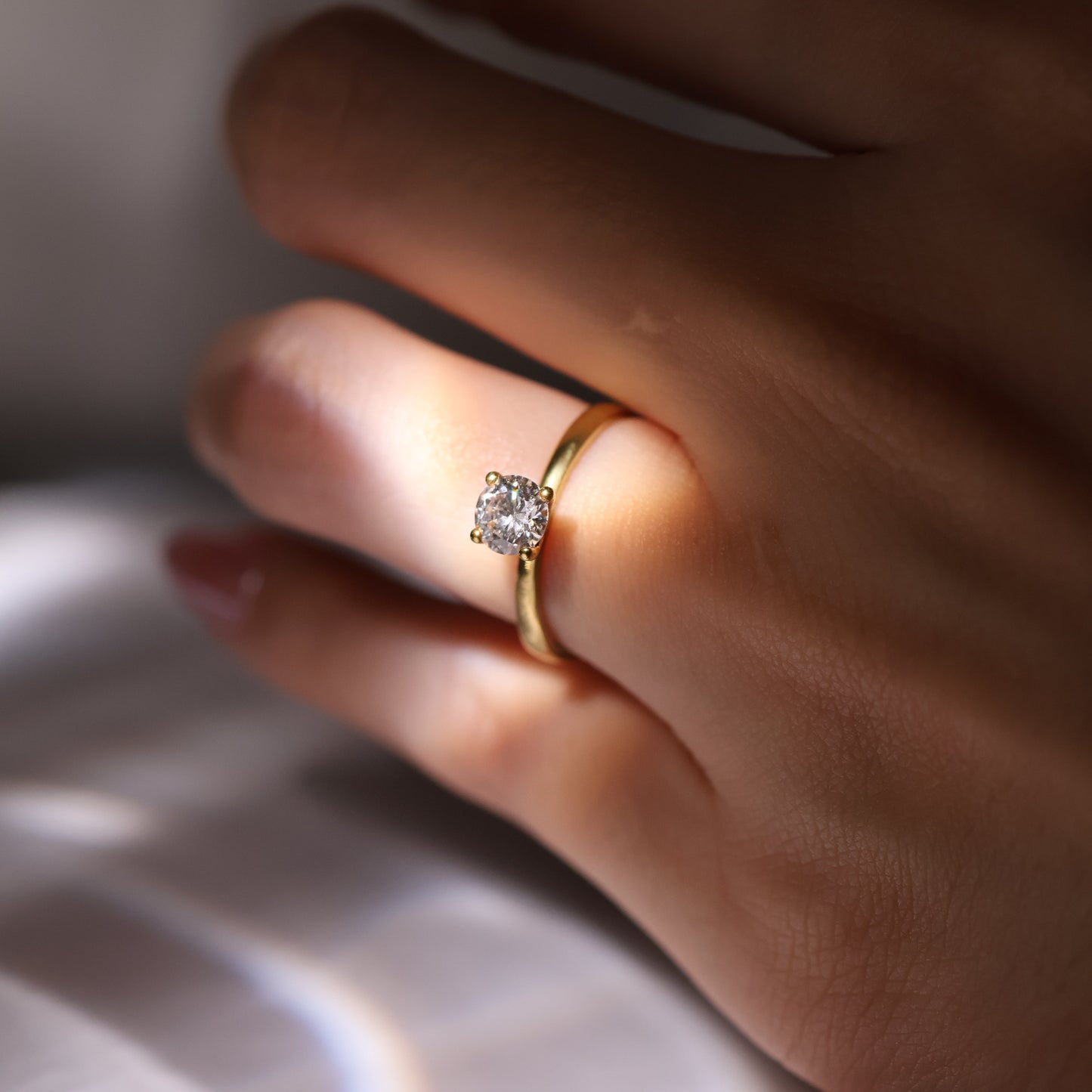 SAMPLE SALE: 0.5 CT Solitaire Lab Diamond in 14K Yellow Gold Ring SZ 6 2
