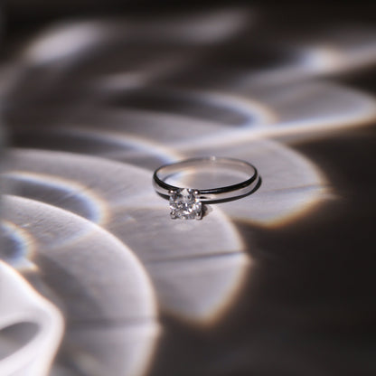 SAMPLE SALE: 0.50 CT Solitaire Lab Diamond in 14K White Gold Ring SZ 7