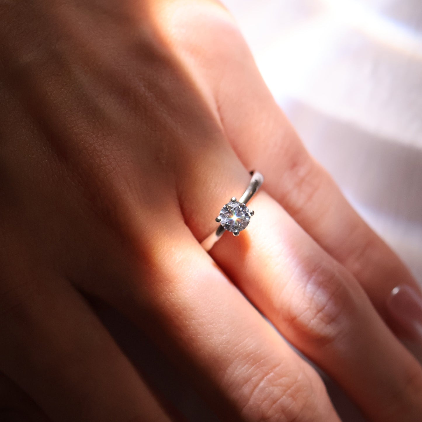 SAMPLE SALE: 0.50 CT Solitaire Lab Diamond in 14K White Gold Ring SZ 7